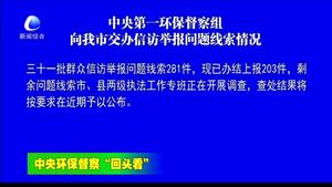 中央第一环保督察组向我市交办信访举报问题线索情况