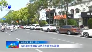 市区康庄道路段仍然存在乱停车现象