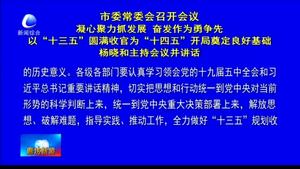 市委常委会召开会议凝心聚力抓发展 奋发作为勇争先以“十三五”圆满收官为“十四五”开局奠定良好基础 杨晓和主持会议并讲话